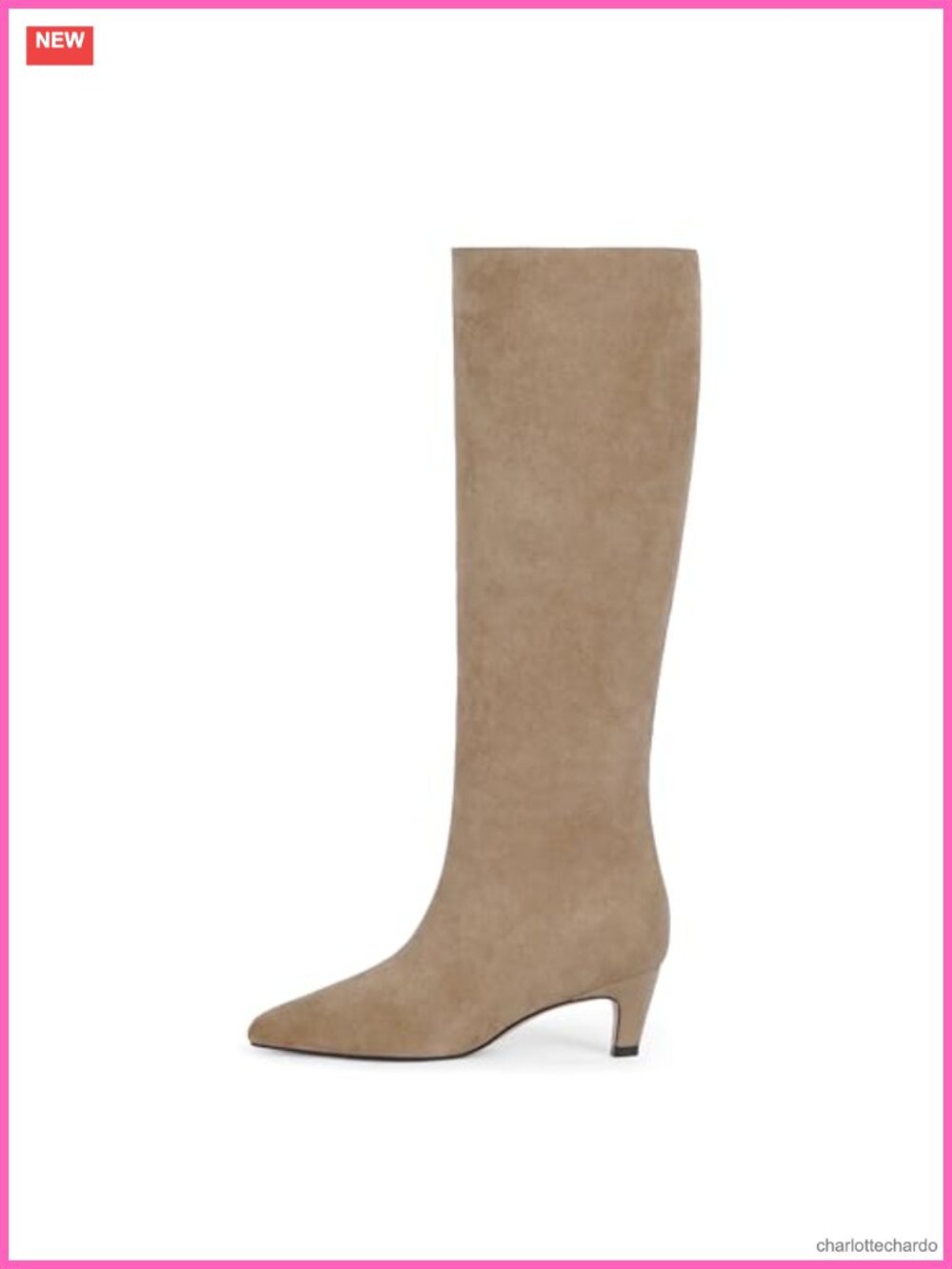 Knee High Boots Women Square Toe Kitten Heel Faux Suede